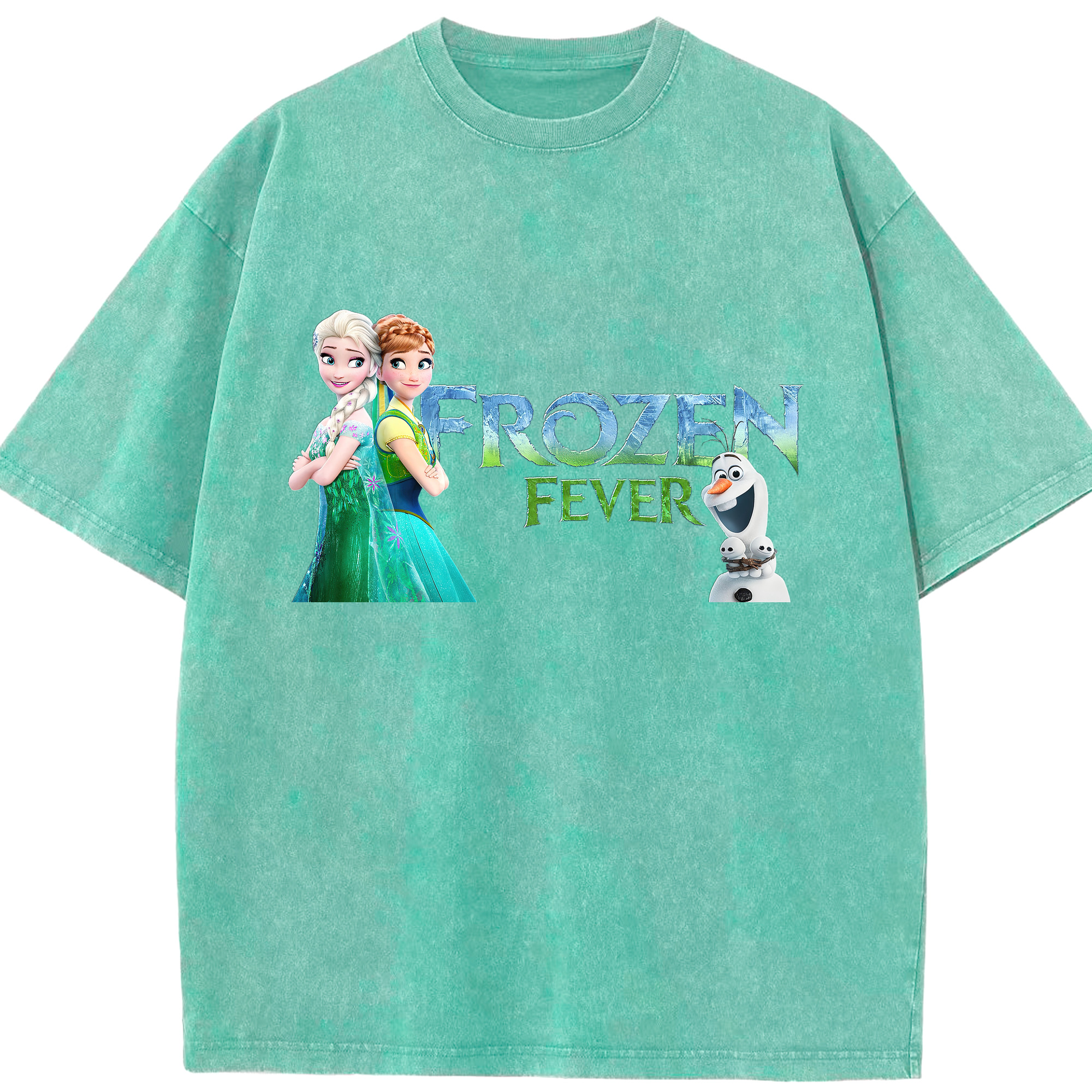 （画像用） アナと雪の女王 アンナ エルサ Frozen Anna Elsa 綿100% ヴィンテージ風 半袖Tシャツ（フロントプリント）